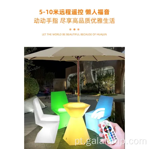 Conjunto elegante de jantar ao ar livre de LED luminoso